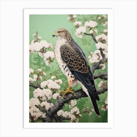 Ohara Koson Inspired Bird Painting Hawk 3 Art Print