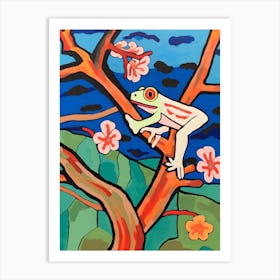 Maximalist Animal Painting Red Eyed Tree Frog 3 Art Print