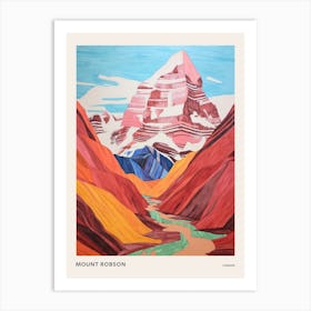 Mount Robson Canada 2 Colourful Mountain Illustration Poster Art Print