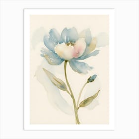 Blue Peony 2 Art Print