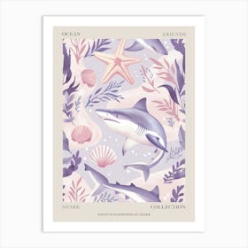 Purple Smooth Hammerhead Shark 3 Poster Art Print
