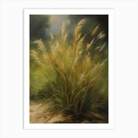 Wild grass, old oil painting,Colorado Arts, Vermont Arts,Montana Arts,Alaska Arts7 Art Print