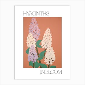 Hyacinths In Bloom Flowers Bold Illustration 3 Art Print