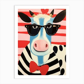 Little Cow 3 Wearing Sunglasses Art Print