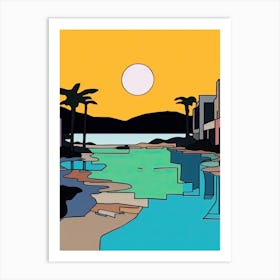 Minimal Design Style Of Playa Del Carmen, Mexico 1 Art Print