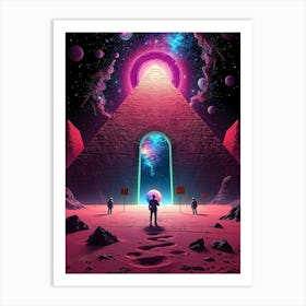 Pyramids Abstraction In Space Art Print