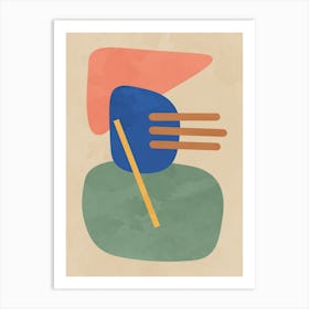 Nordic Scandi Colorful Abstract Shapes Art Print