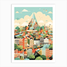 The Hague, Netherlands, Geometric Illustration 2 Art Print