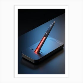 Pen With A Light On It Art Print