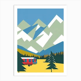 Breckenridge, Usa Midcentury Vintage Skiing Poster Art Print