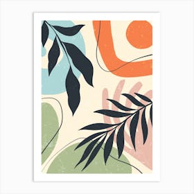 Abstract Painting With Leaves 2 Art Print