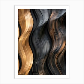 Abstract Wavy Hair Art Print