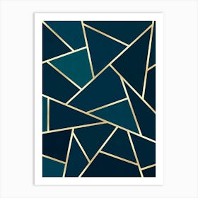 Geometry with golden lines 5 Art Print