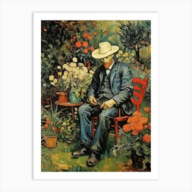 Man In The Garden art print Art Print