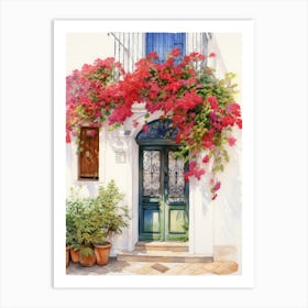 Cadiz, Spain   Mediterranean Doors Watercolour Painting 1 Art Print