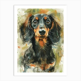 Dachshund Watercolor Painting 1 Art Print