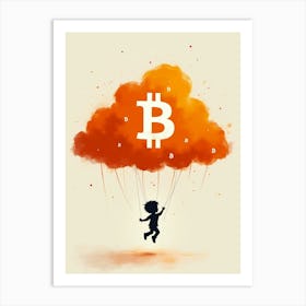 Bitcoin Cloud Art Print