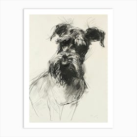 Sealyham Terrier Dog Charcoal Line 1 Art Print