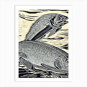 Mulloway Linocut Art Print