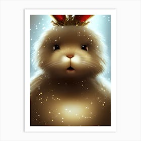 Christmas Bunny Art Print