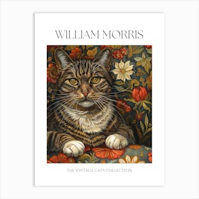 William Morris Inspired Vintage Cats Collection Art Print