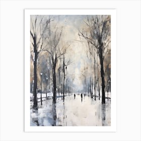Winter City Park Painting Hyde Park London 3 Art Print