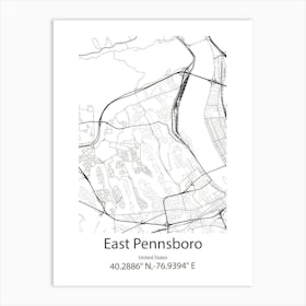 East Pennsboro,United States Minimalist Map Art Print