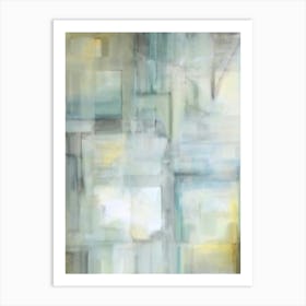 Waterford - Abstract Watercolour Mixed Media Pastel Blue and Yellow Art Art Print