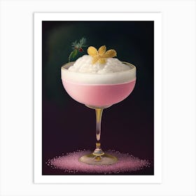 Clover Club Pointillism Cocktail Poster Art Print