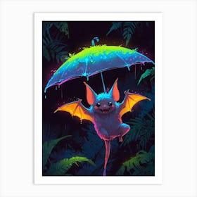 Bat In The Rain Art Print