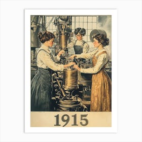 Aihrgdesign A Vintage Poster Showing Women Working In Factori 1190277c E88e 4d2a 80ce 7416de5c8e8f 3 Art Print