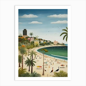 Bondi Beach, Sydney, Australia, Matisse And Rousseau Style 1 Art Print