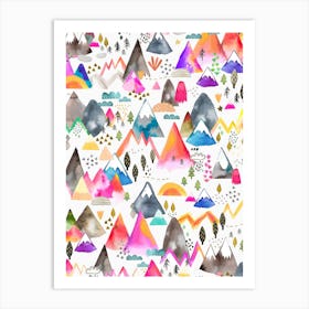 Magical Mountain Colorful Art Print
