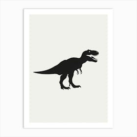 Black T Rex Dinosaur Silhouette 1 Art Print