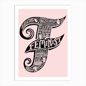 Feminist Typograpic Pink Art Print
