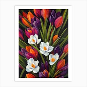 Crocus 2 Still Life Oil Painting Flower Art Print