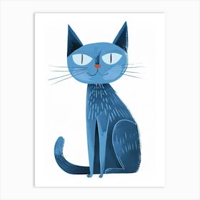 Ojos Azules Cat Clipart Illustration 6 Art Print