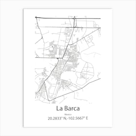 La Barca,Mexico Minimalist Map Art Print