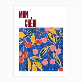 Mon Cheri Poster Cherries Matisse Style 2 Art Print