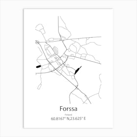 Forssa,Finland Minimalist Map Art Print