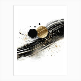 Abstract Black And Gold Painting 27 Art Print