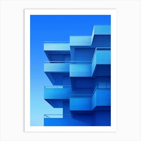 Abstract Blue Building Art Print