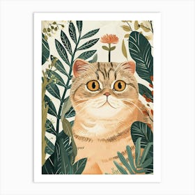 Scottish Fold Cat Storybook Illustration 4 Art Print