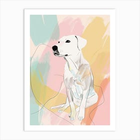Pastel Labrador Dog Watercolour Line Illustration 1 Art Print