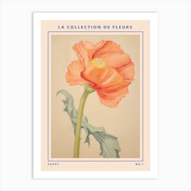 Poppy French Flower Botanical Poster Art Print