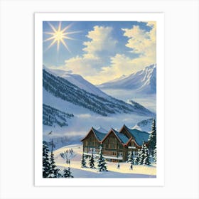 Naeba, Japan Ski Resort Vintage Landscape 1 Skiing Poster Art Print