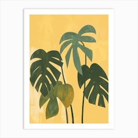 Swiss Cheese Plant Minimalist Illustration 8 Art Print