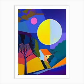 Moon Abstract Modern Pop Space Art Print