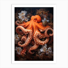 Common Octopus Oil Painting 1 Art Print