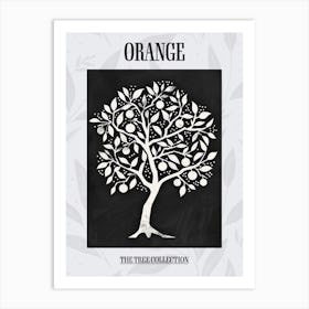 Orange Tree Simple Geometric Nature Stencil 21 Poster Art Print